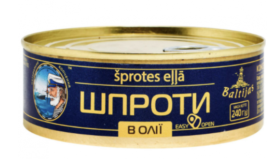 Шпроти Baltijas в олії з/б №3 240г ключ